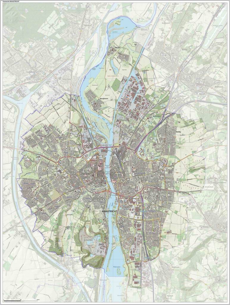 Topografische gemeentekaart. Resolutie: 400 pixels/km.