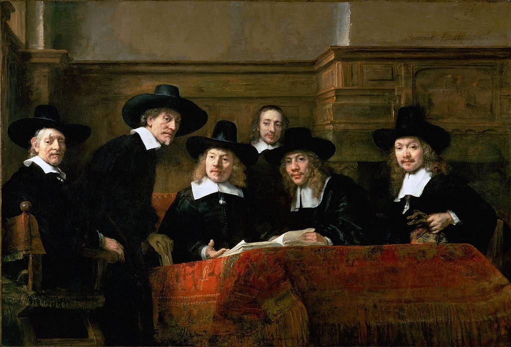 Die Vorsteher der Tuchmacherzunft, Gemälde von Rembrandt van Rijn
