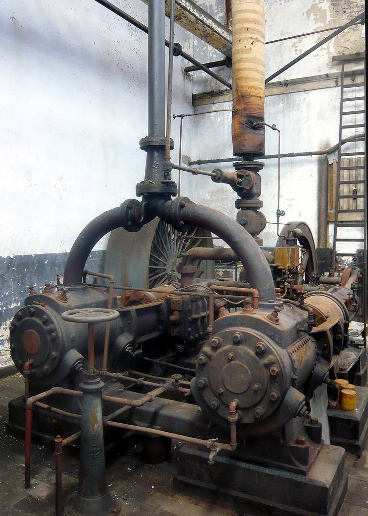 Dampfmaschine in einer ehemaligen Wollwäscherei in Verviers